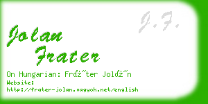 jolan frater business card